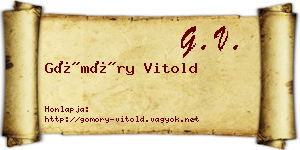 Gömöry Vitold névjegykártya